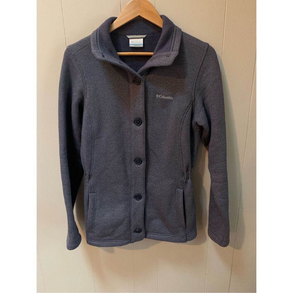 Columbia Women's M Jacket Sweater Felix Peak Blue Button Up Lightweight